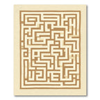 Abstract Beige Maze Geometric Rug