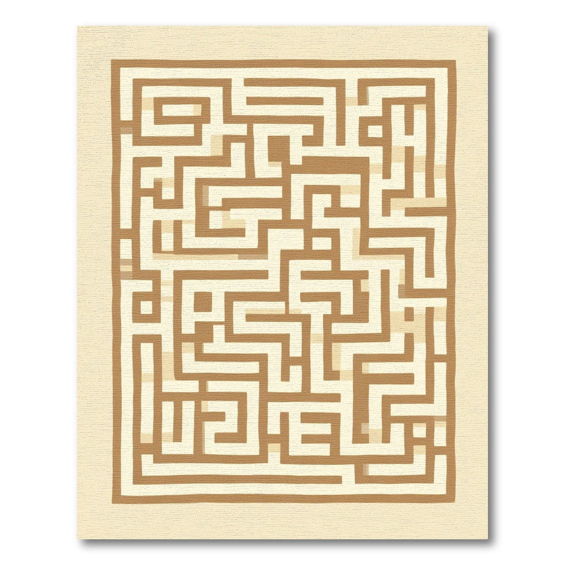 Abstract Beige Maze Geometric Rug