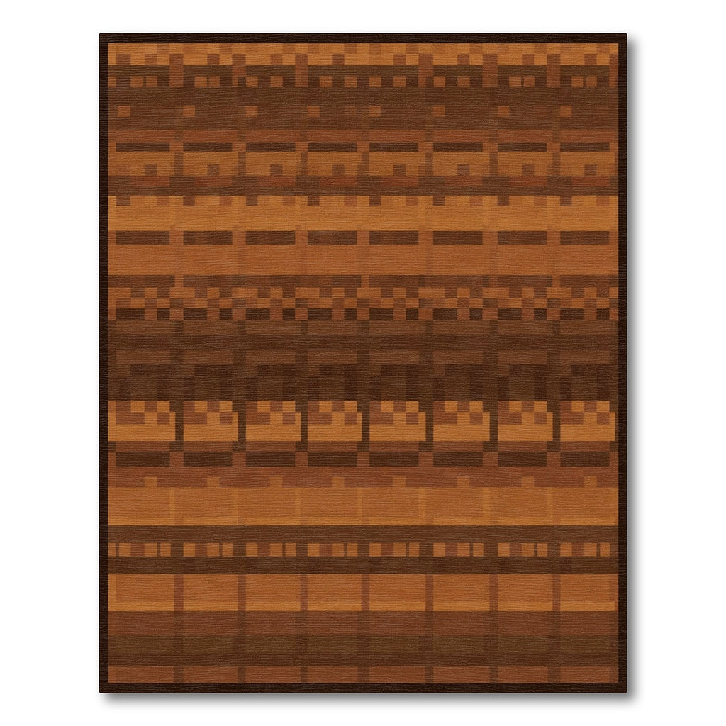 Earthy Tones Horizontal Brick Stripe Rug