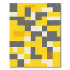 Yellow Gray Abstract Block Rug