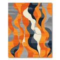 Modern Orange Wave Abstract Flow Rug