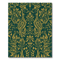 Emerald and Gold Floral Art Nouveau Rug