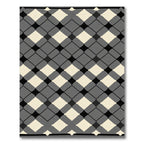 Gray Black Ivory Diamond Lattice Rug