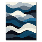Abstract Indigo Wave Layers Rug