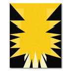 Bold Yellow Jagged Edge Geometric Rug