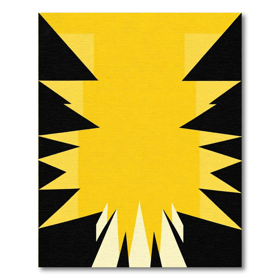 Bold Yellow Jagged Edge Geometric Rug