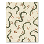Olive Green Vine Branches Cream Accent Rug