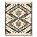 Earthy Beige Geometric Diamond Cluster Rug
