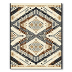 Earthy Beige Geometric Diamond Cluster Rug