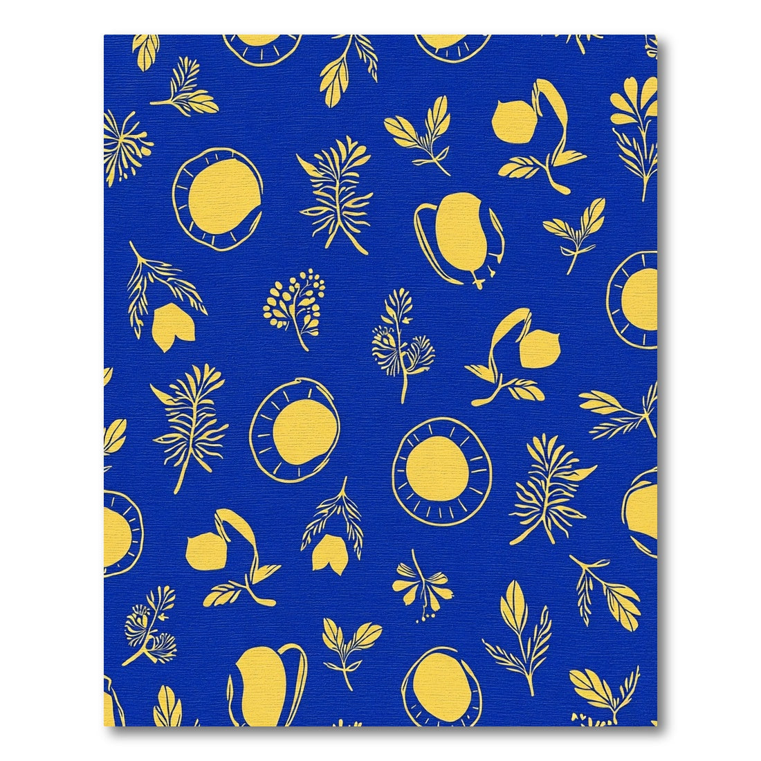 Gold Tropical Fruit Branches Rug