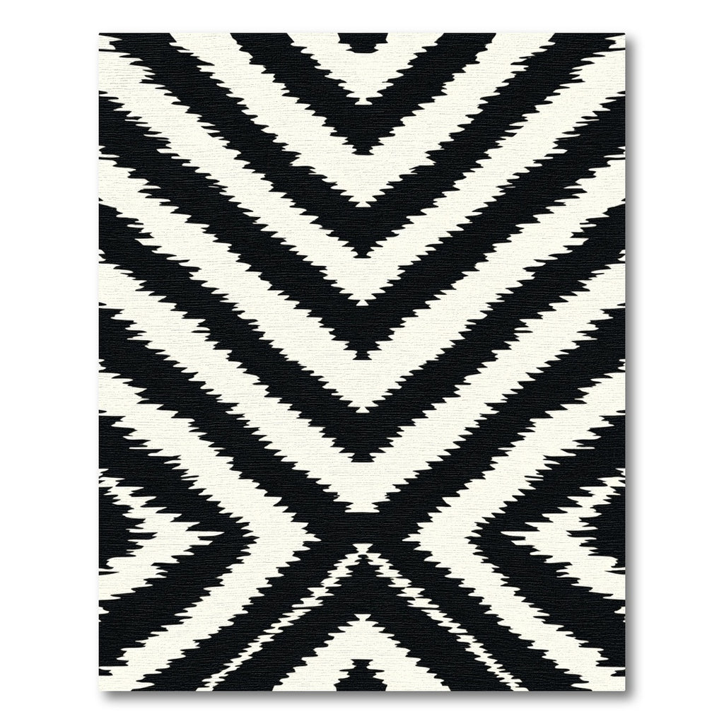 Bold Black White Chevron Zigzag Rug