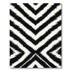 Bold Black White Chevron Zigzag Rug