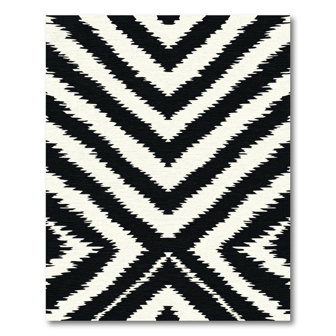 Bold Black White Chevron Zigzag Rug