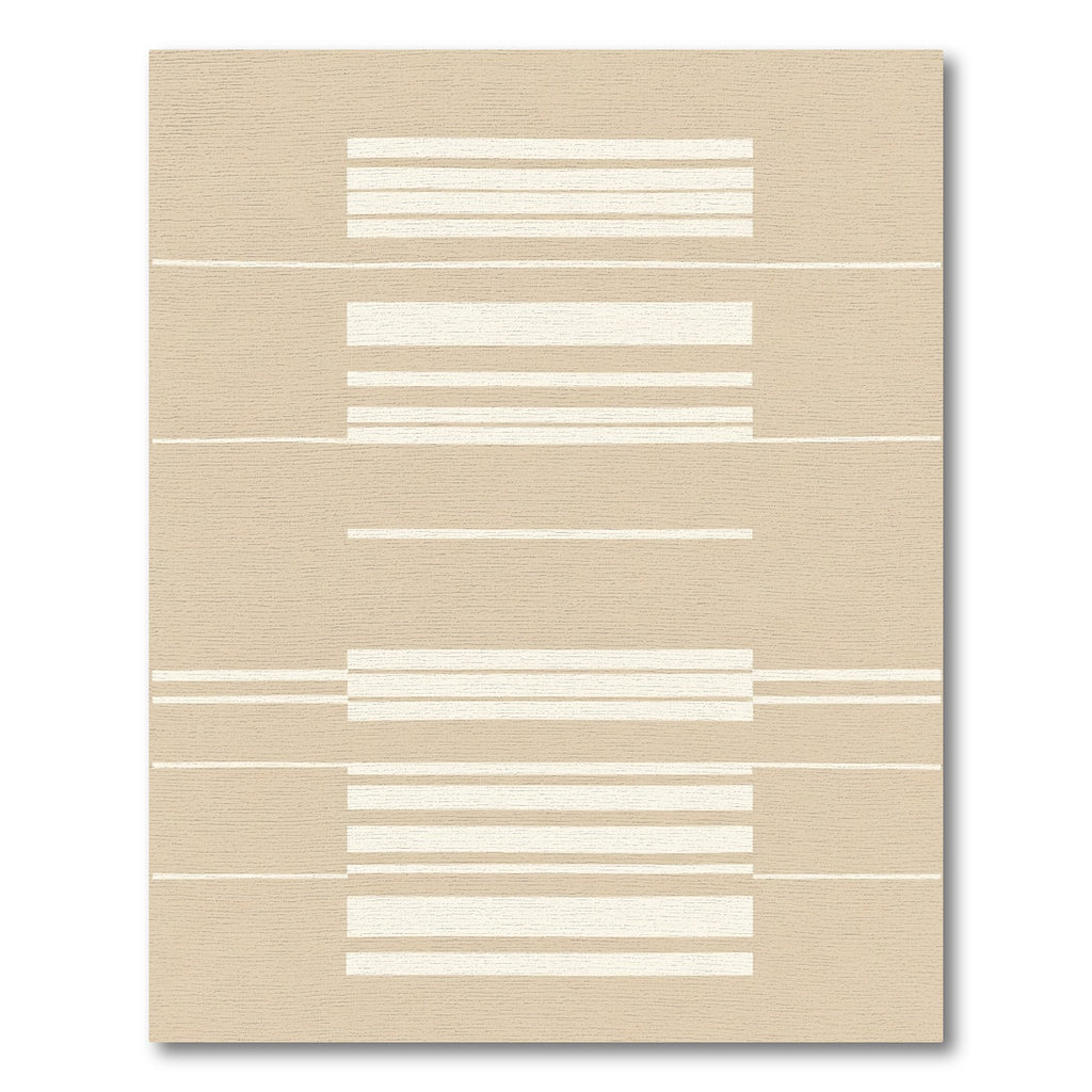 Earthy Beige Minimalist Stripe Rectangle Rug