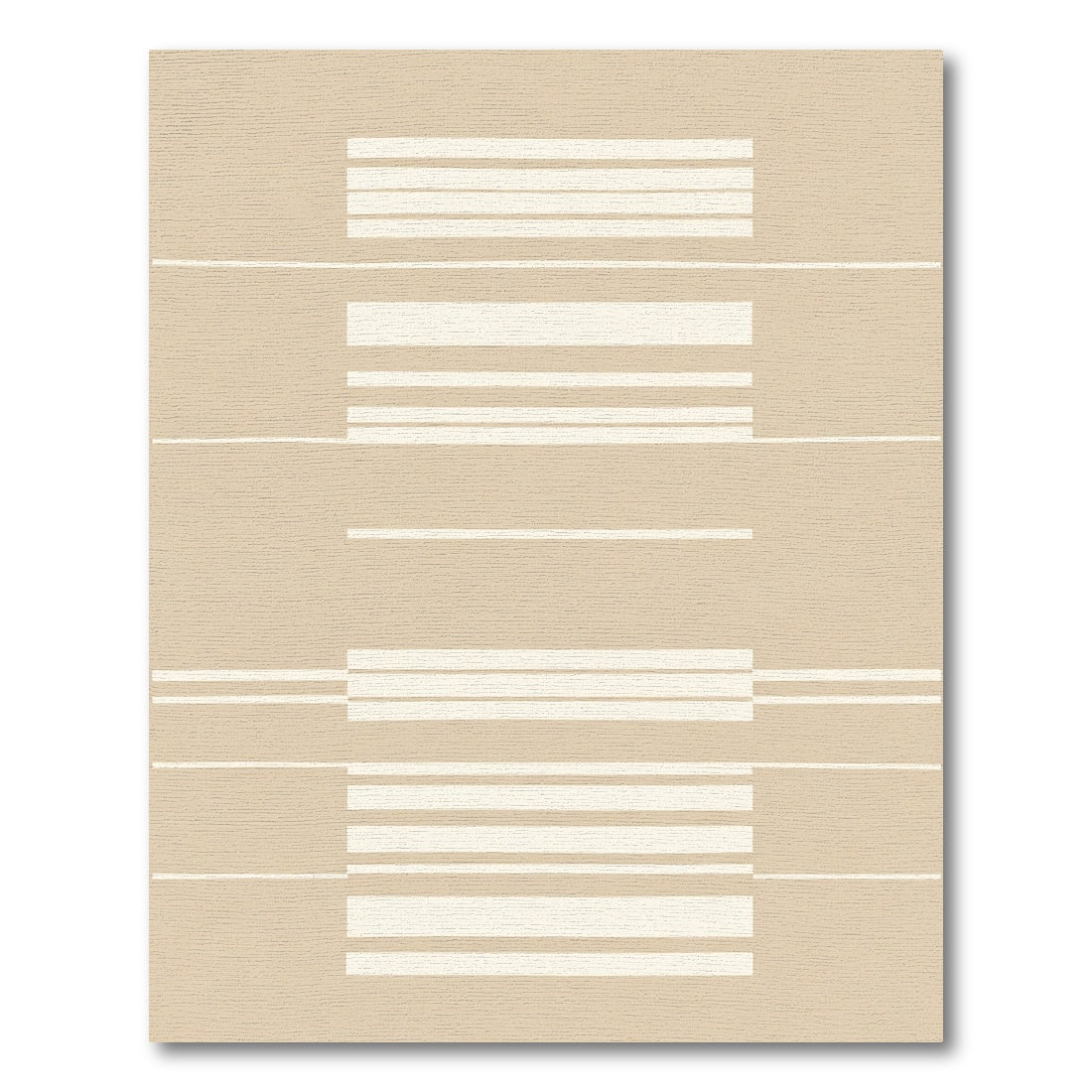 Earthy Beige Minimalist Stripe Rectangle Rug