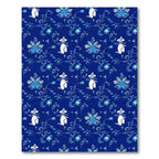Indigo Blue Floral Silhouette Pattern Rug