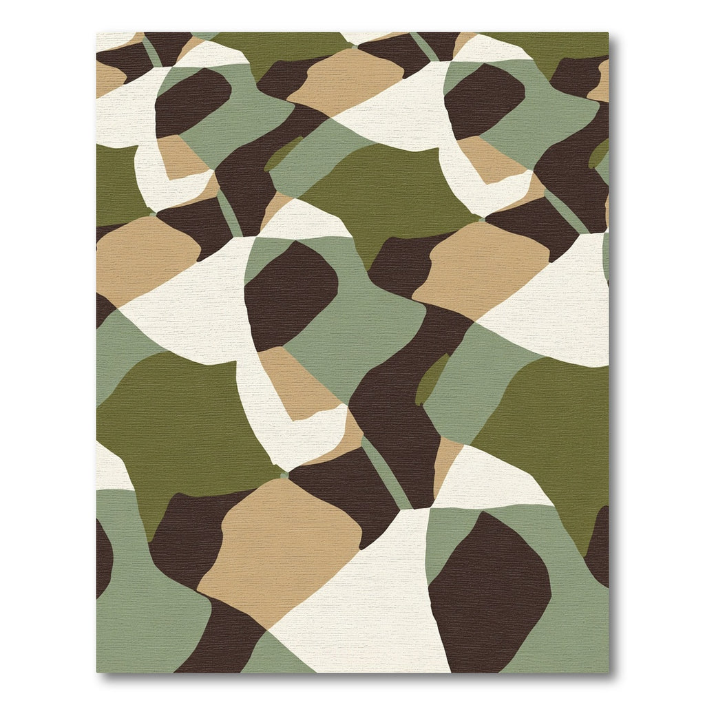 Abstract Earthy Camouflage Organic Shapes Rug