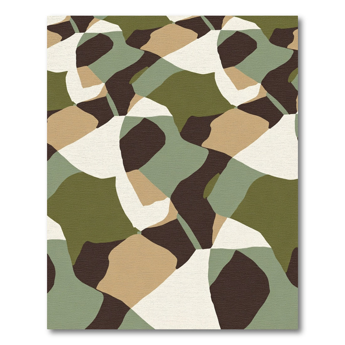 Abstract Earthy Camouflage Organic Shapes Rug