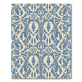 Blue Ivory Distorted Floral Tapestry Rug