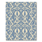Blue Ivory Distorted Floral Tapestry Rug