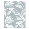 Soft Blue White Botanical Leaf Rug