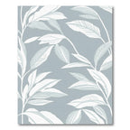 Soft Blue White Botanical Leaf Rug