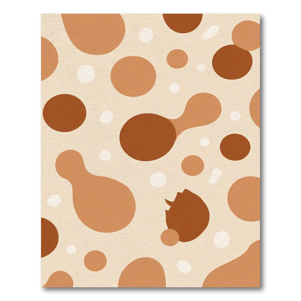 Brown Blob Circles Abstract Rug