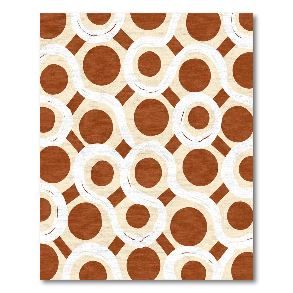 Brown Cream Swirl Dot Geometric Rug