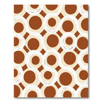 Brown Cream Swirl Dot Geometric Rug