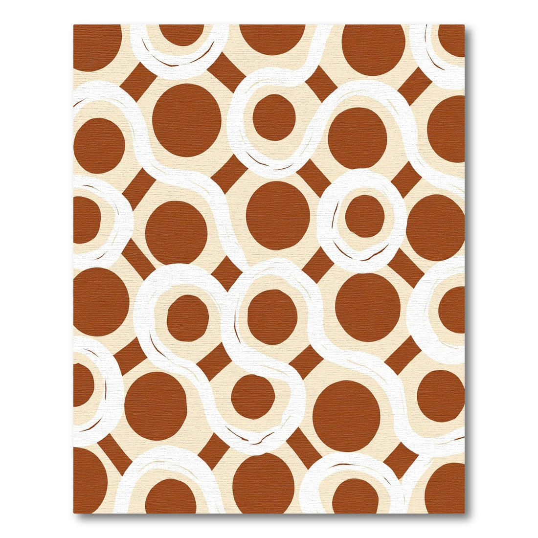Brown Cream Swirl Dot Geometric Rug