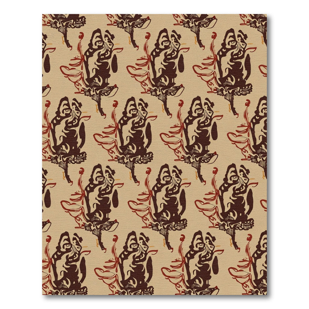 Vintage Ecru Brown Ballet Duo Rug