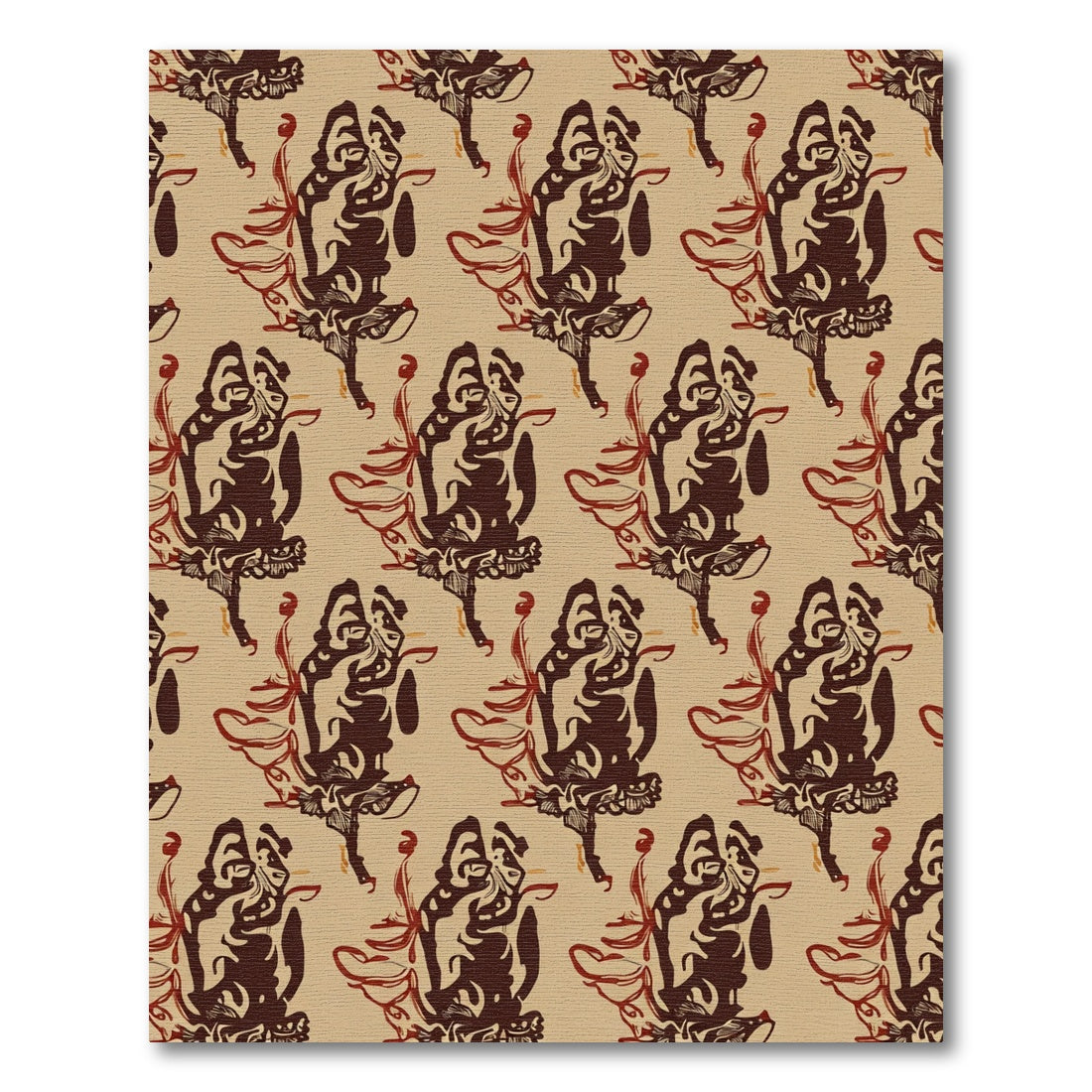 Vintage Ecru Brown Ballet Duo Rug