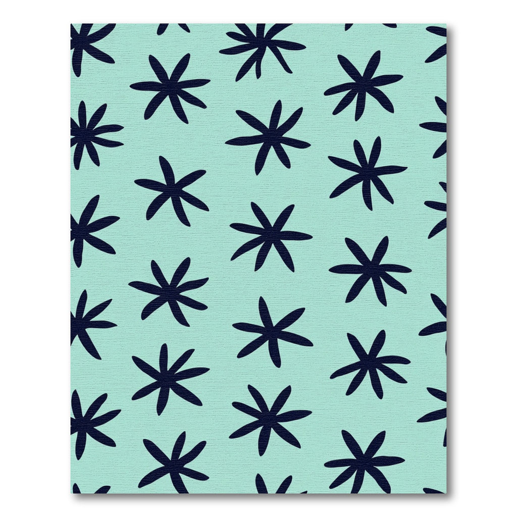 Dark Blue Starburst Aqua Field Rug