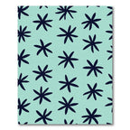 Dark Blue Starburst Aqua Field Rug