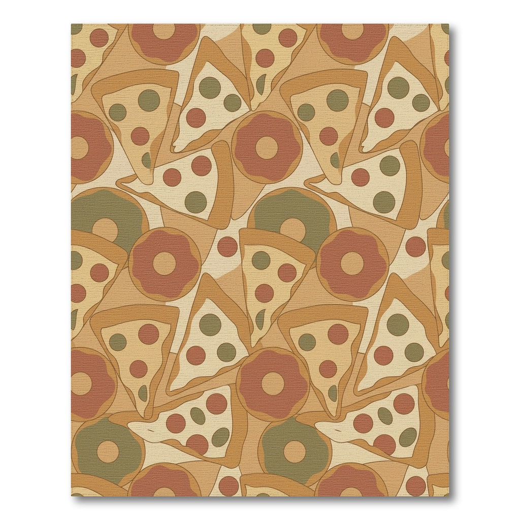 Retro Foodie Slice And Doughnut Collage Rug