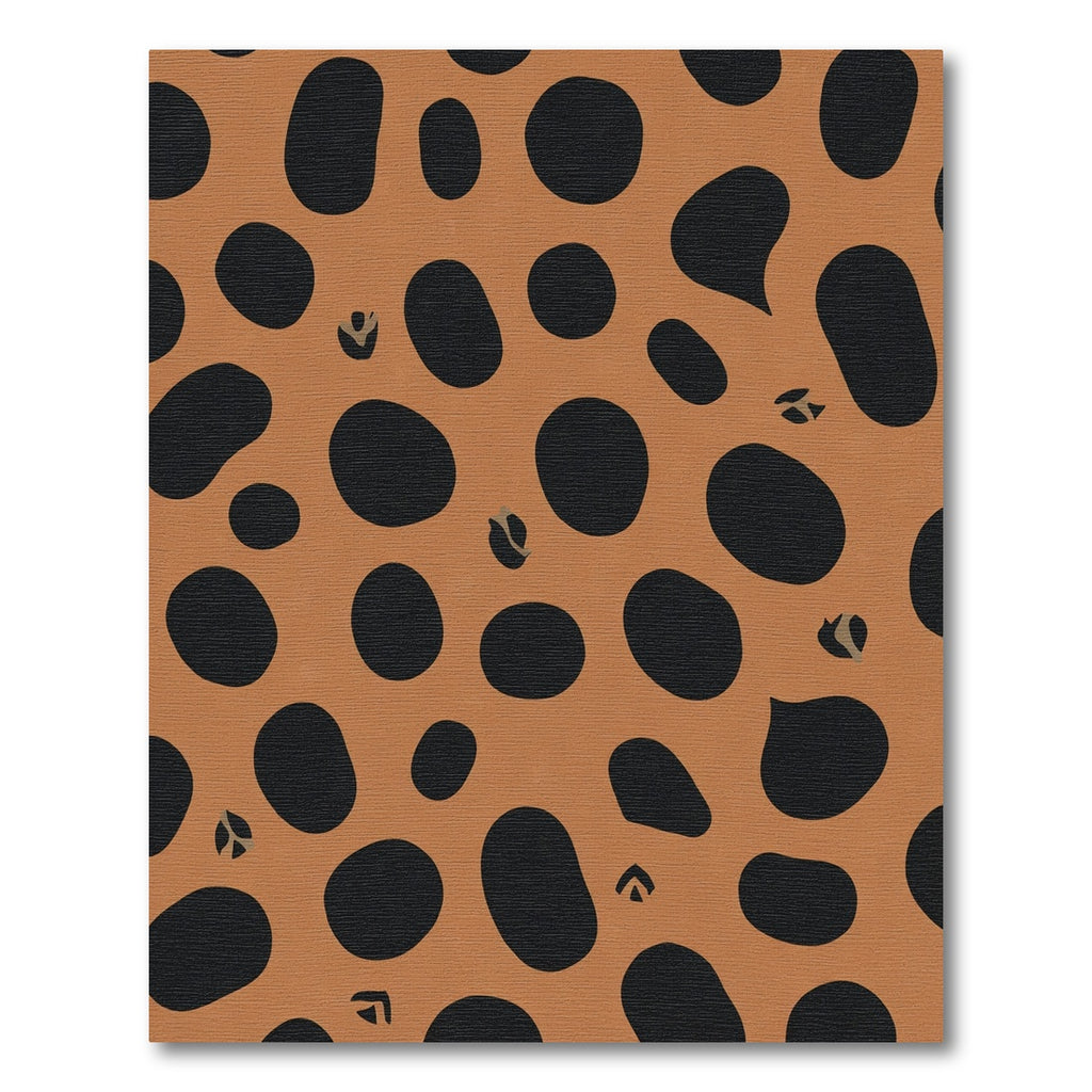 Contemporary Orange Black Spots Rug