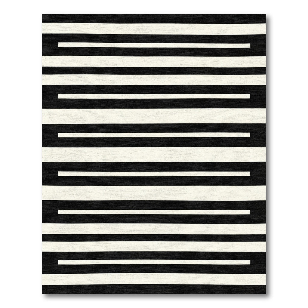 Bold Black And White Bar Rug