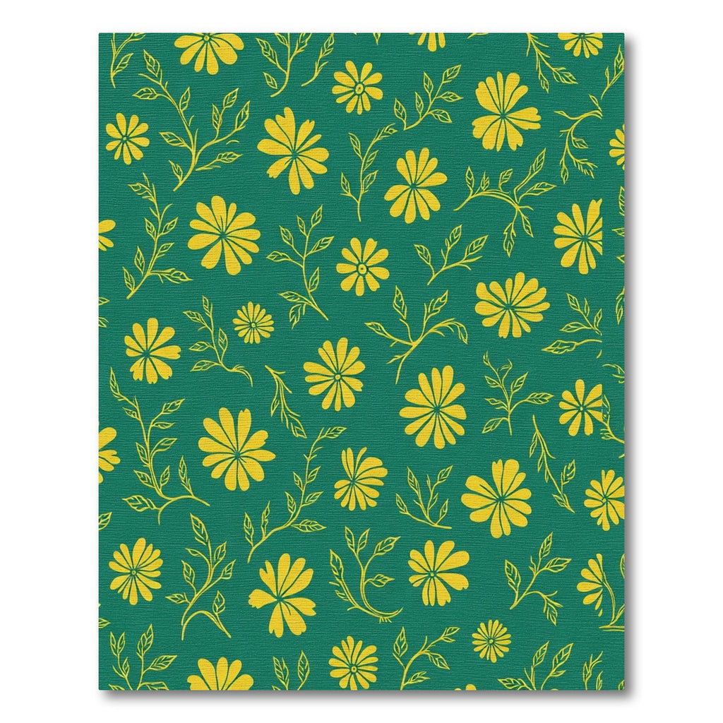 Emerald Yellow Floral Vine Rug