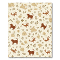 Brown Feline And Floral Whimsical Repeat Rug