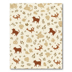 Brown Feline And Floral Whimsical Repeat Rug