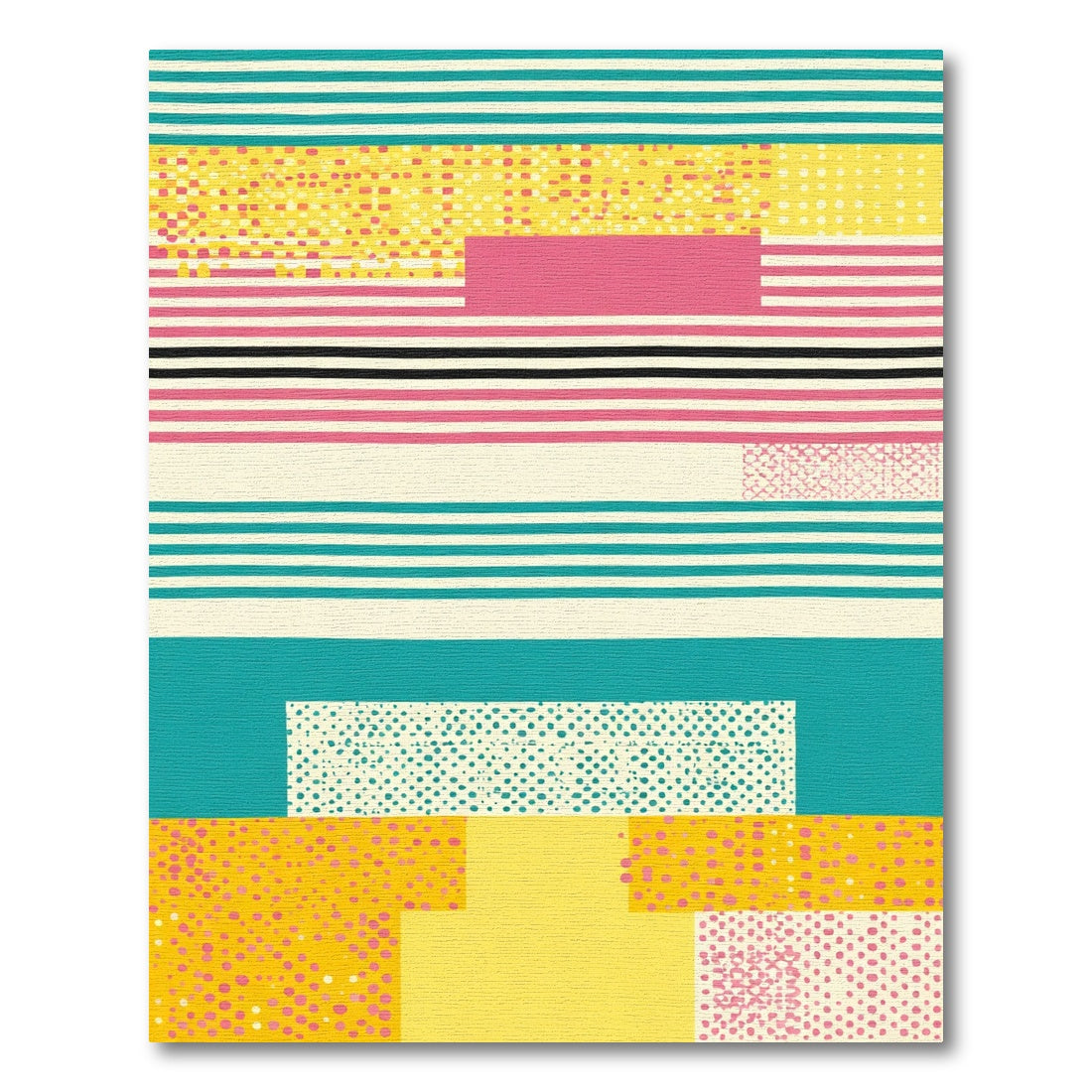 Modern Geometric Dot Stripes Rug