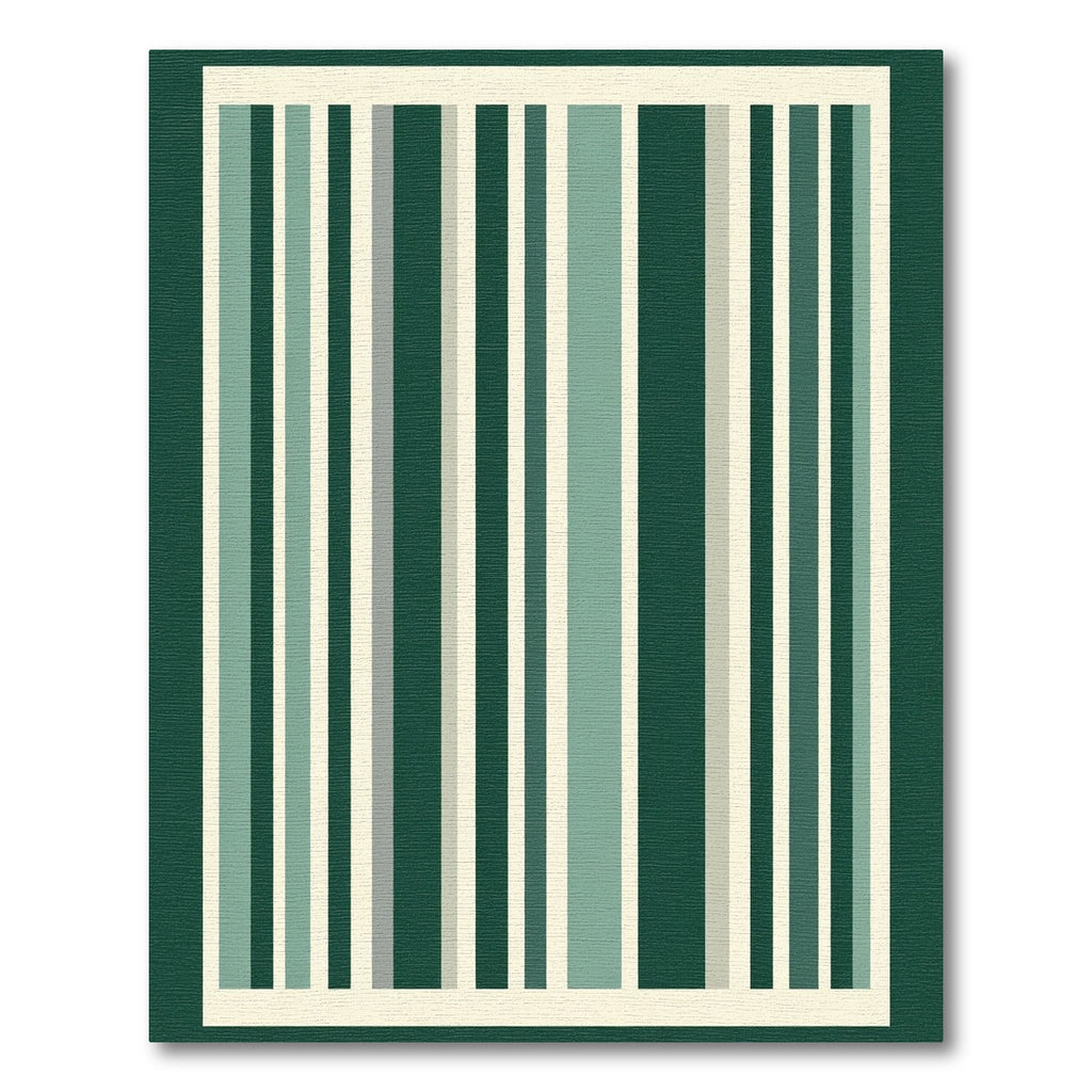 Emerald Green Vertical Stripe Rug