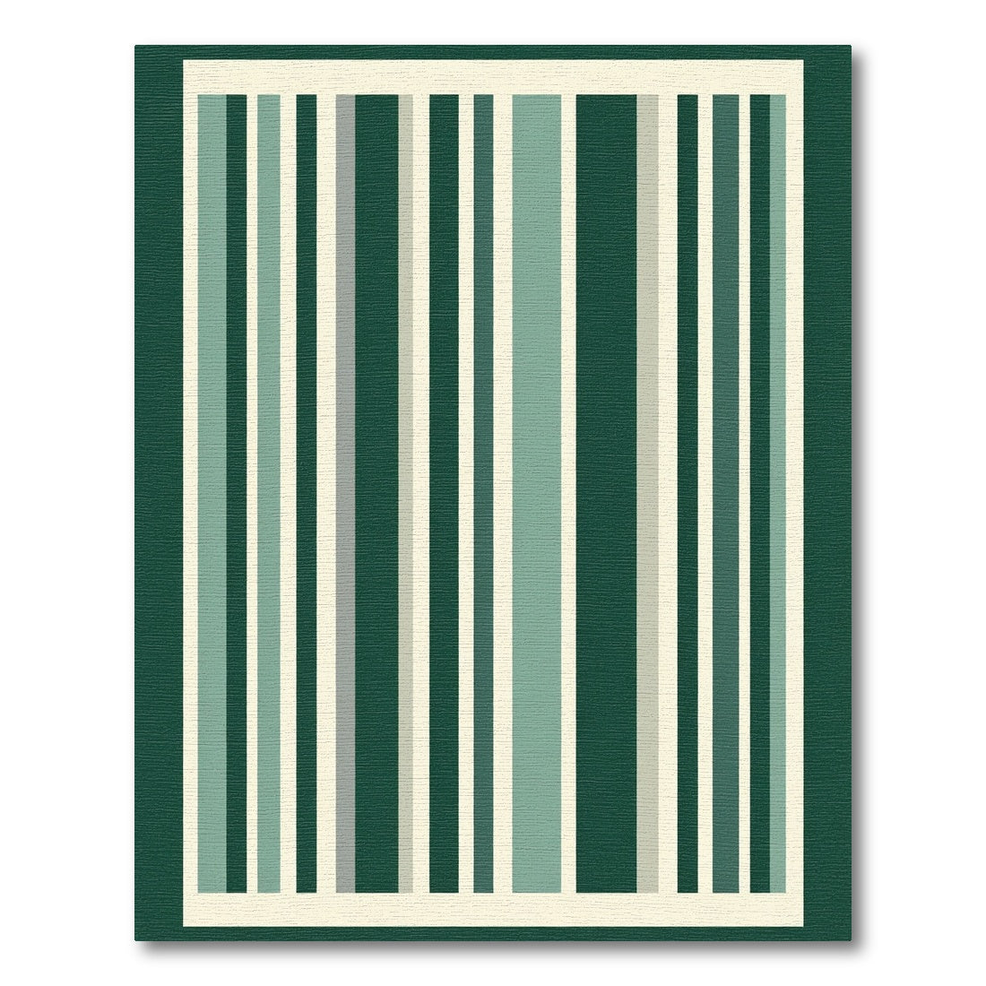 Emerald Green Vertical Stripe Rug