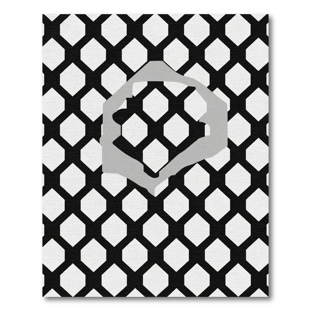 Monochromatic Geometric Honeycomb Overlay Rug