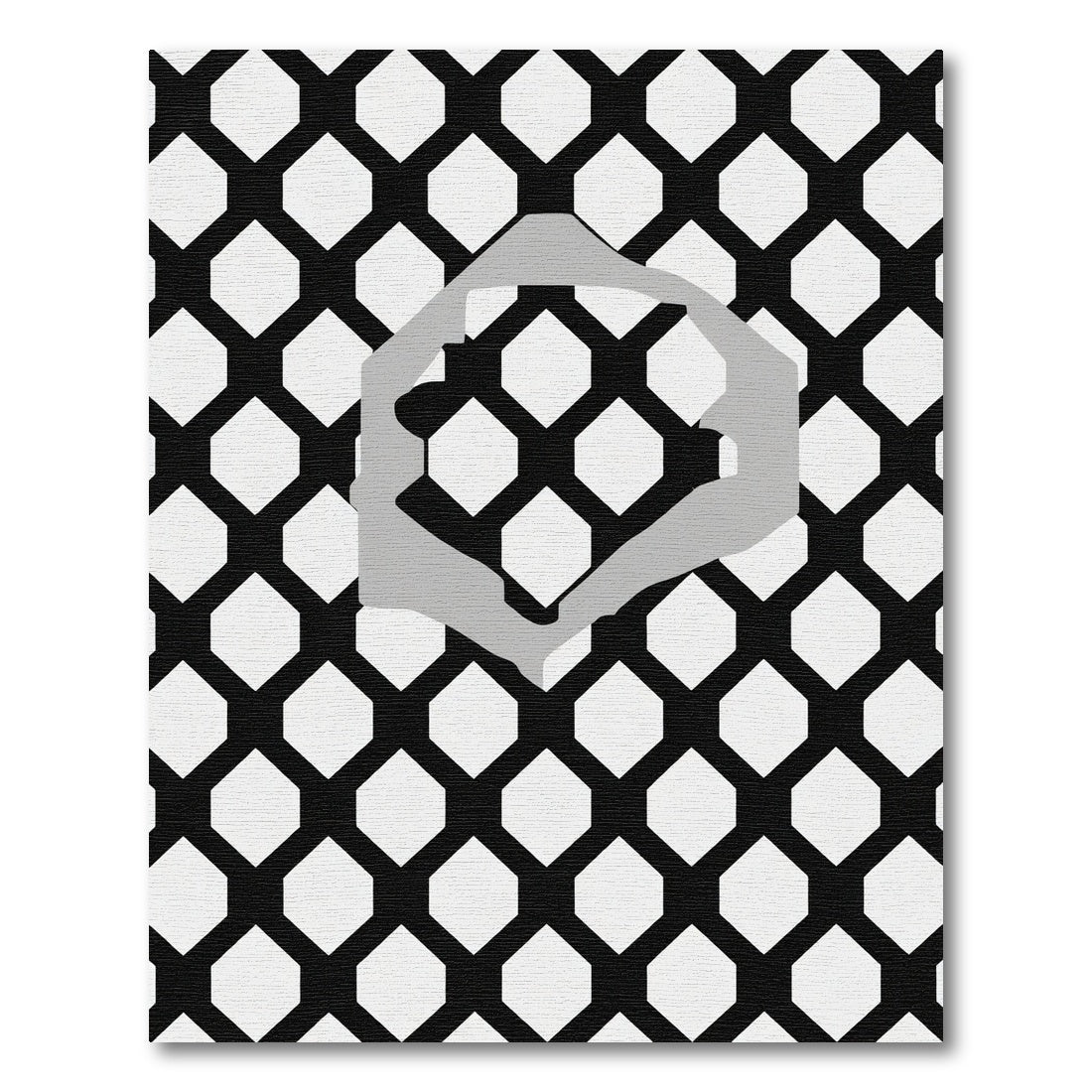 Monochromatic Geometric Honeycomb Overlay Rug