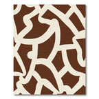 Brown Cream Intertwined Abstract Shapes Rug