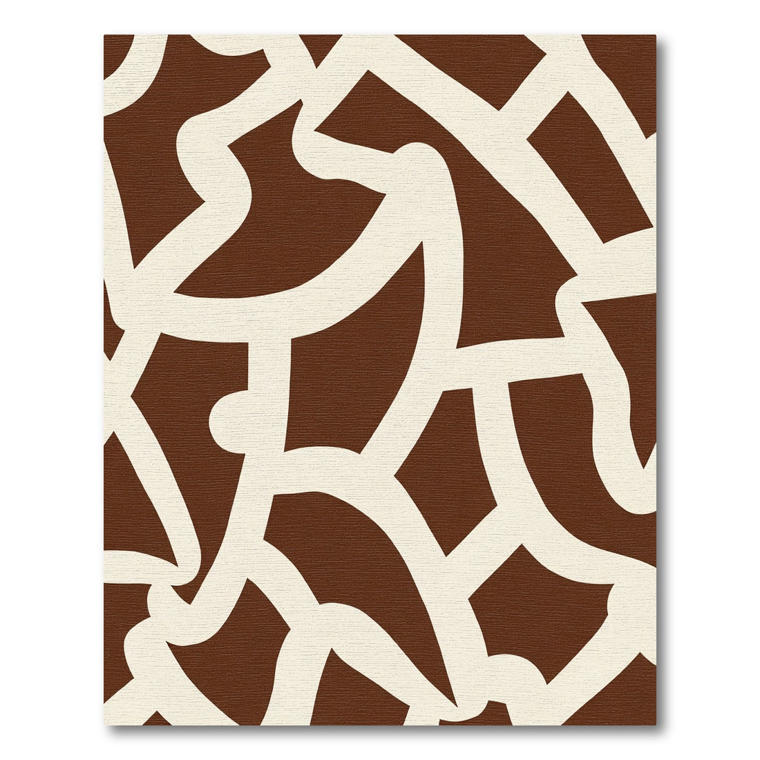 Brown Cream Intertwined Abstract Shapes Rug