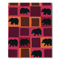 Rustic Black Bear Squares Design Rug