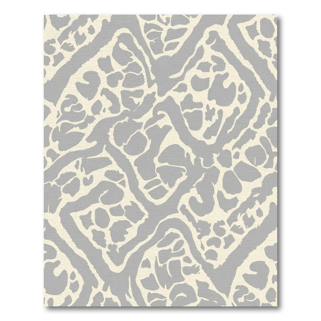 Soft Gray Organic Interlocking Diamond Rug