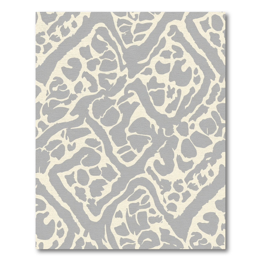 Soft Gray Organic Interlocking Diamond Rug